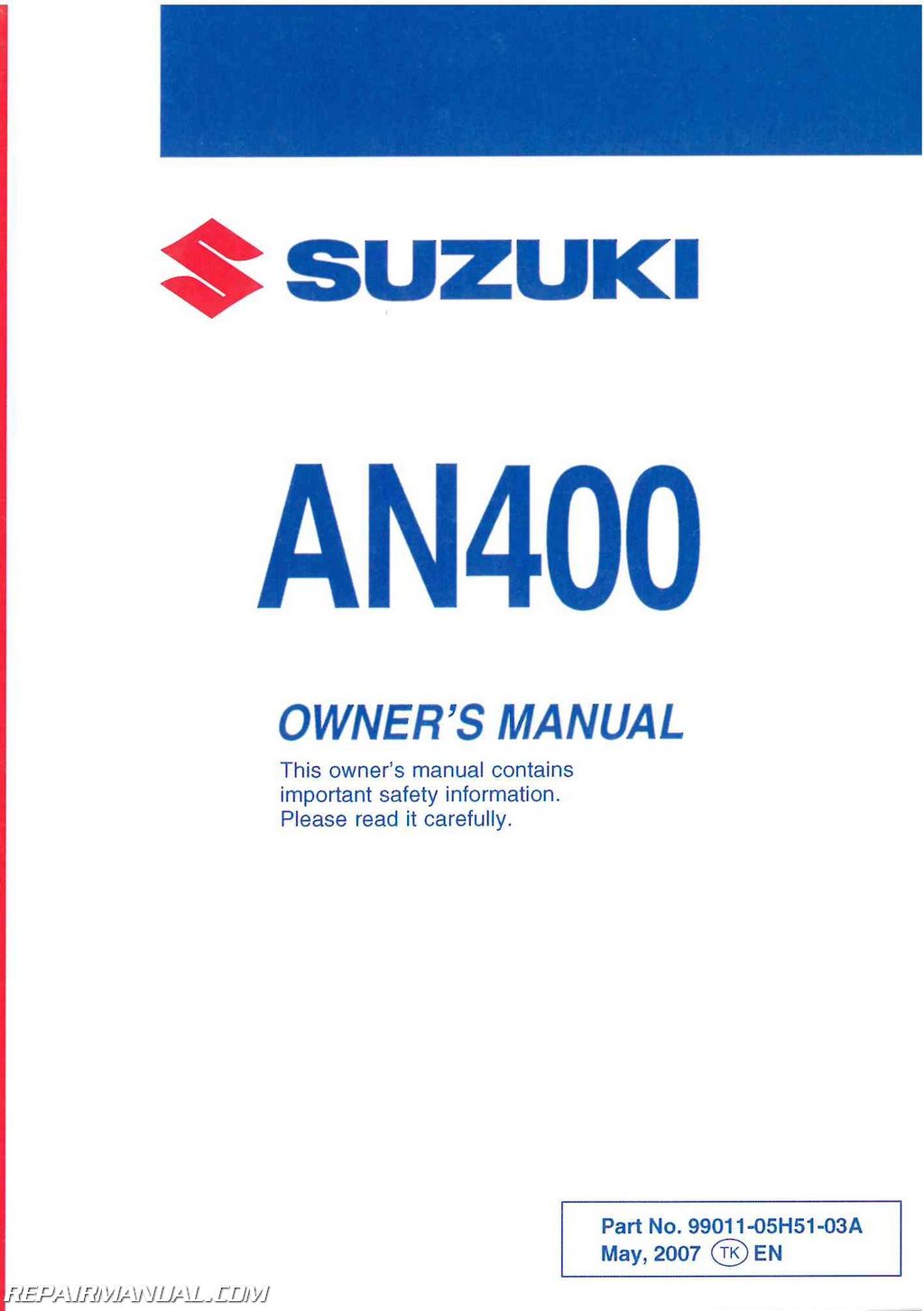 Temporar Raţional Monet  2018 Suzuki Burgman 400 Owners Manual - trakheavy